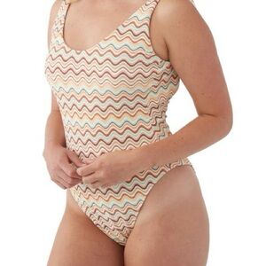 O'Neill Cream and Blue One Piece Swimsuit
